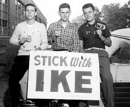 Gary Baehler, Noel Henschen, David Smith campaigning for Ike